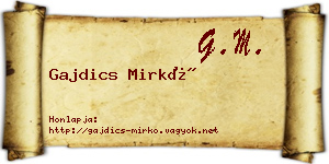 Gajdics Mirkó névjegykártya